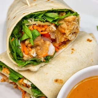 Korean Cashew Chicken Wrap