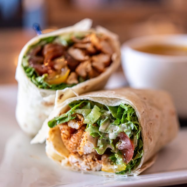 Cajun Caesar Chicken Wrap.