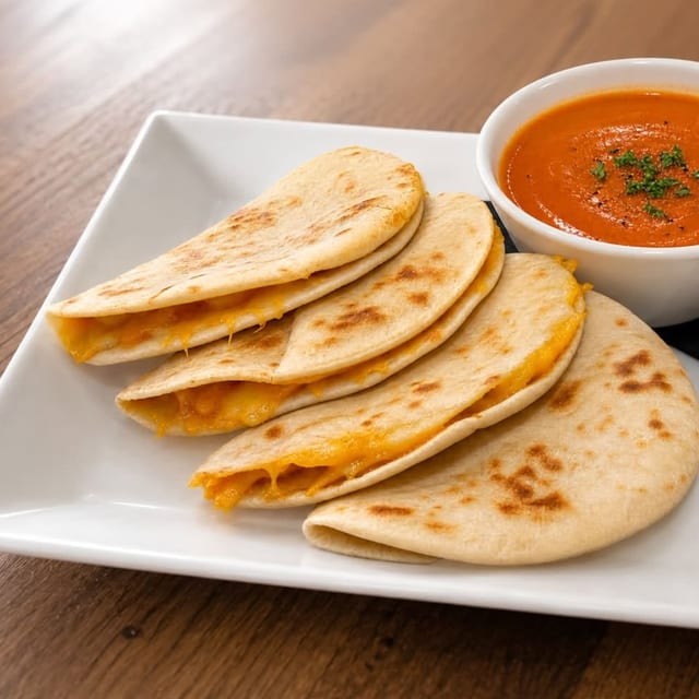 Cheese Quesadilla & Soup.
